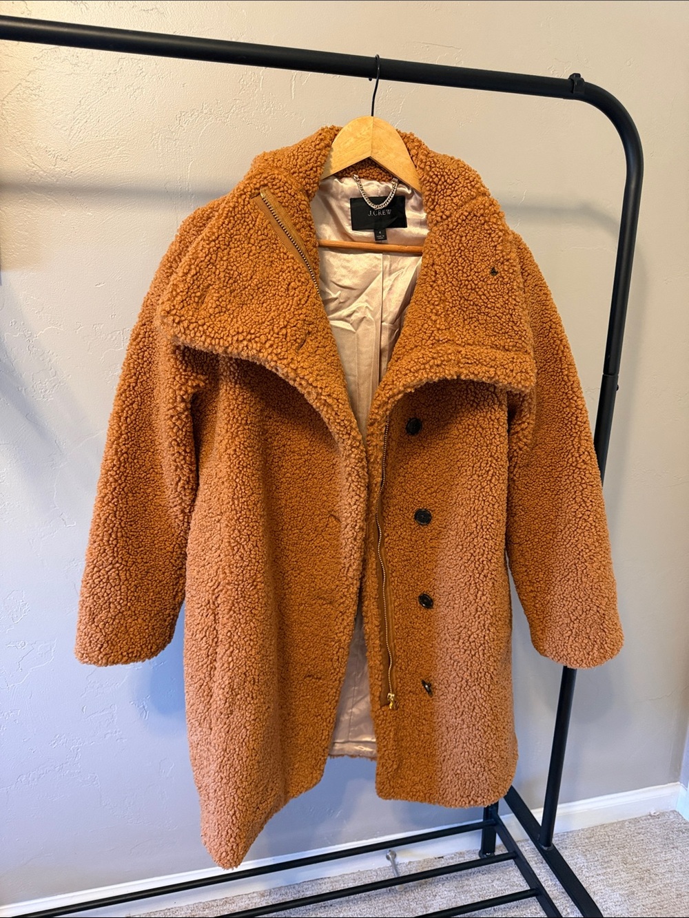 J. Crew Chestnut Teddy Coat in Warm Brown